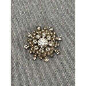 Vintage 50s Rhinestone Brooch 1950s Retro Glam Mid Century Bridal Engagement Pin